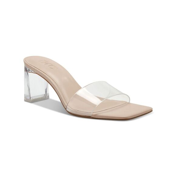 INC Shoes - INC Womens Clear Comfort Beyla Open Toe Block Heel Slip On Heeled Sandal 5.5 M